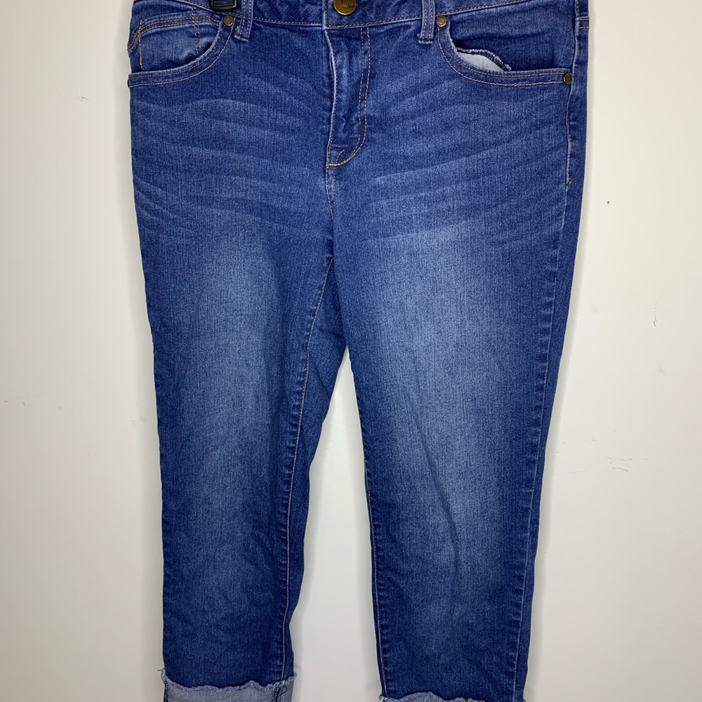 1822 Denim Blue Ankle Cropped Jeans